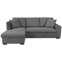 ECKSOFA LUKAS Grau Struktur Zierkissen, Bettkasten  - Grau, Trend, Textil (158/239cm) - P & B