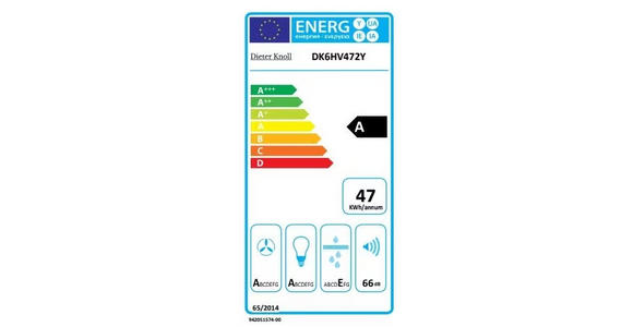 DUNSTABZUGSHAUBE DK6HV472Y  - Schwarz, Basics, Glas/Metall (60/95/37,5cm) - Dieter Knoll