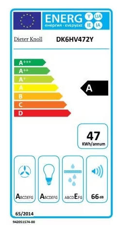 Thumbnail - Dieter Knoll Dunstabzugshaube, Schwarz, Metall, Glas, 60x95x37.5 cm, Arbeitsplatzbeleuchtung, Sättigungsanzeige für Meta...