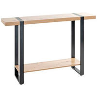KONSOLENTISCH Schwarz, Eichefarben  - Eichefarben/Schwarz, Design, Holzwerkstoff/Metall (120/30/82cm)