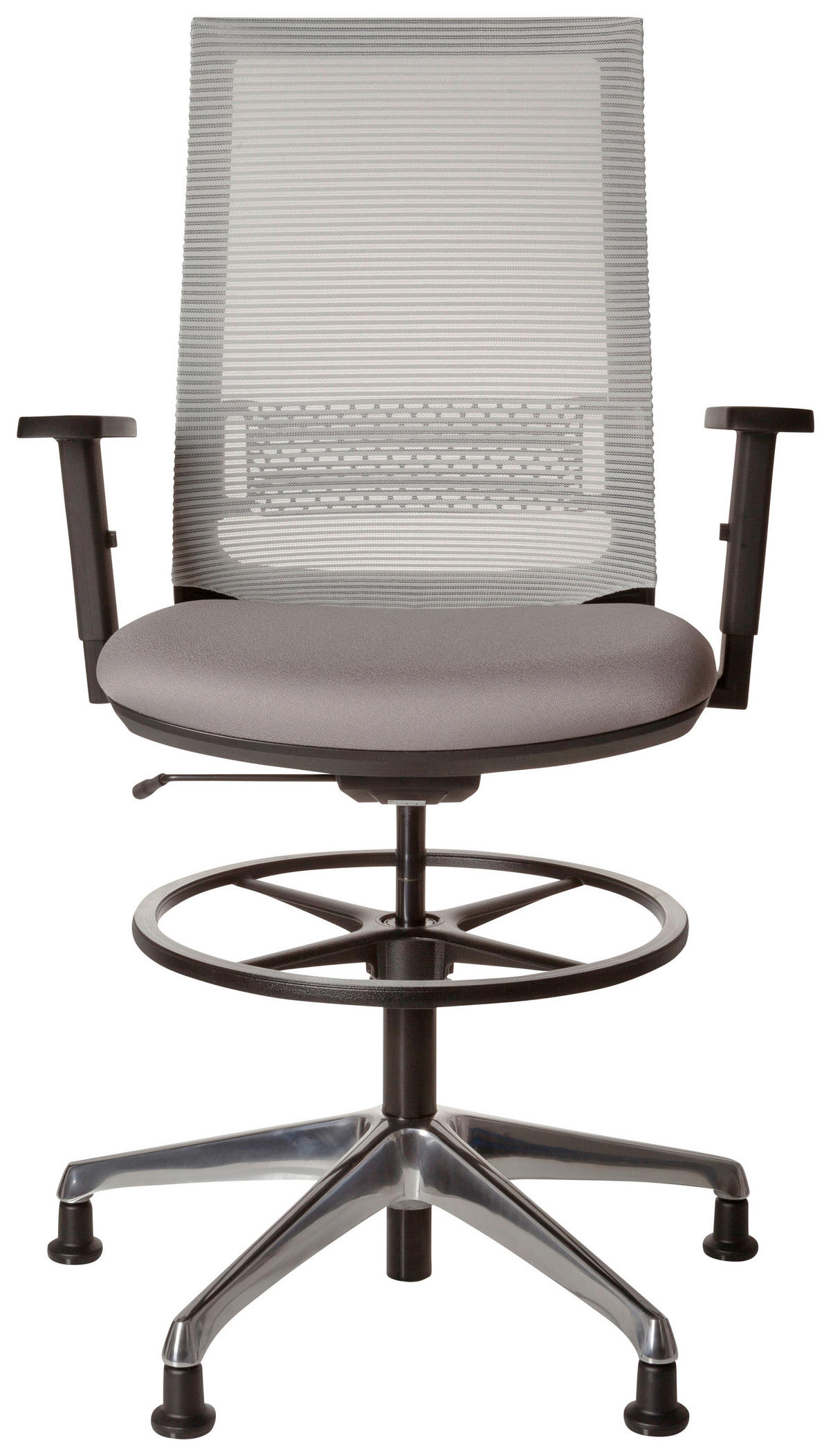 SNURRSTOL  i nätklädsel, flatväv grå  - grå, Basics, metall/textil (66/130/56cm) - MID.YOU