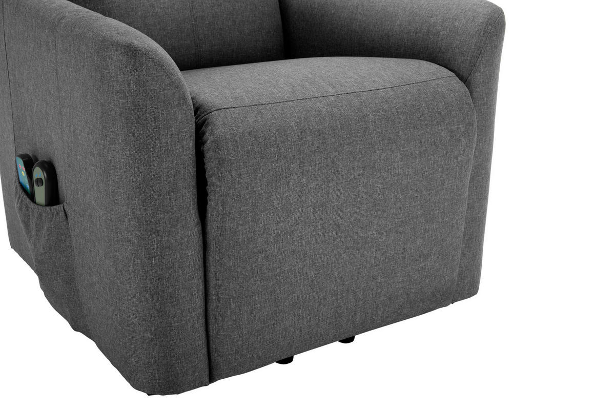 TV-FOTEL - fekete/szürke, Konventionell, textil/fém (73.5/103/87cm) - MID.YOU