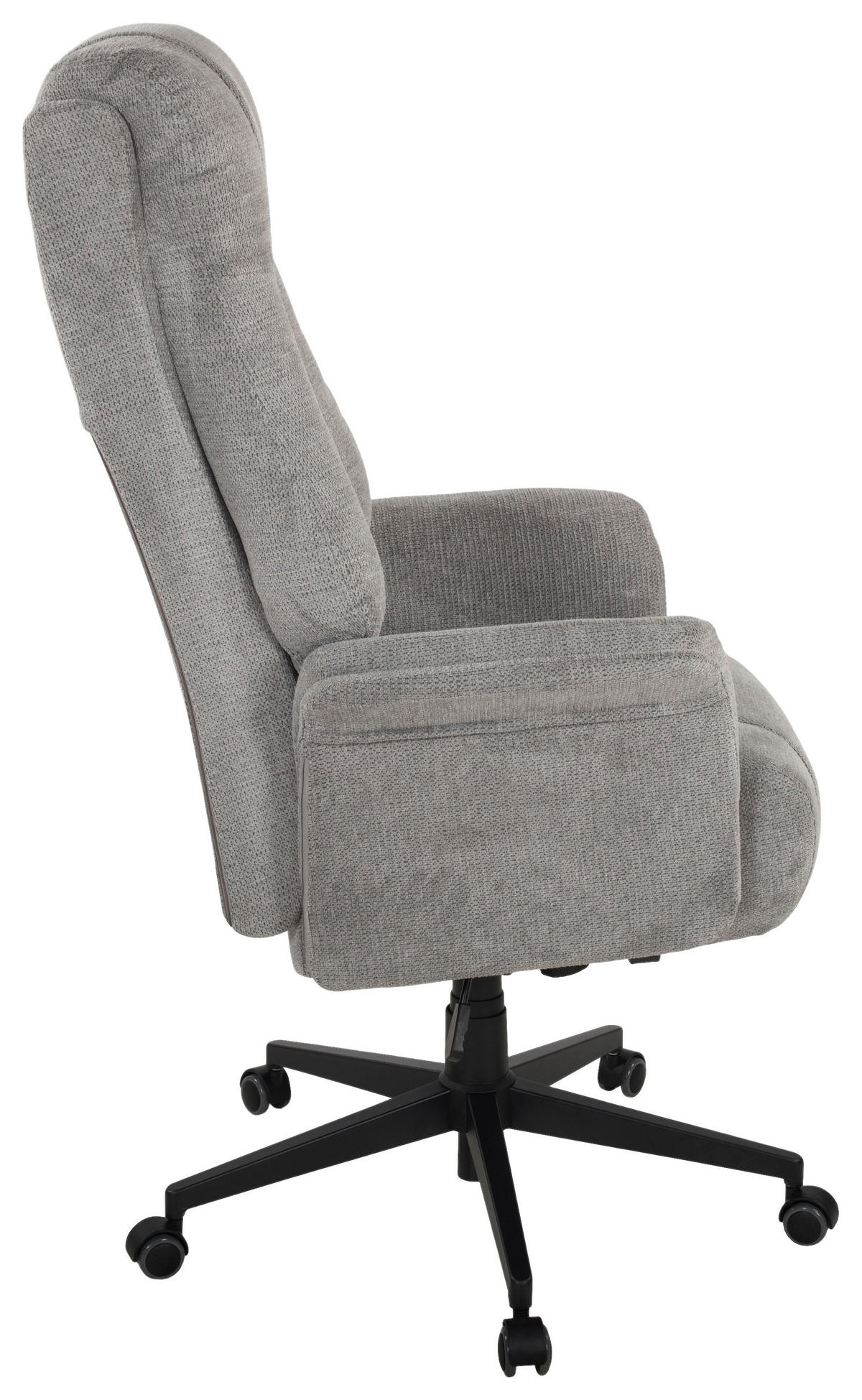 CHEFSESSEL Webstoff Grau, Schwarz  - Schwarz/Grau, KONVENTIONELL, Kunststoff/Textil (68/113-121/68cm) - Venda