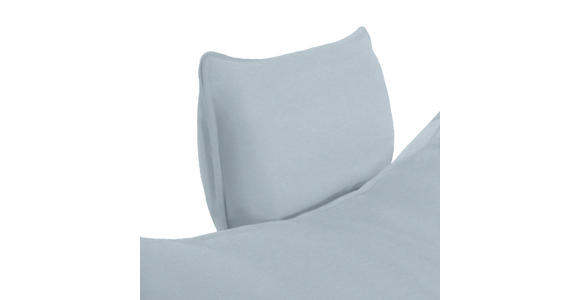 ECKSOFA in Flachgewebe Hellblau 292/176 cm - Schwarz/Hellblau, MODERN, Textil/Metall (292/176cm) - Carryhome