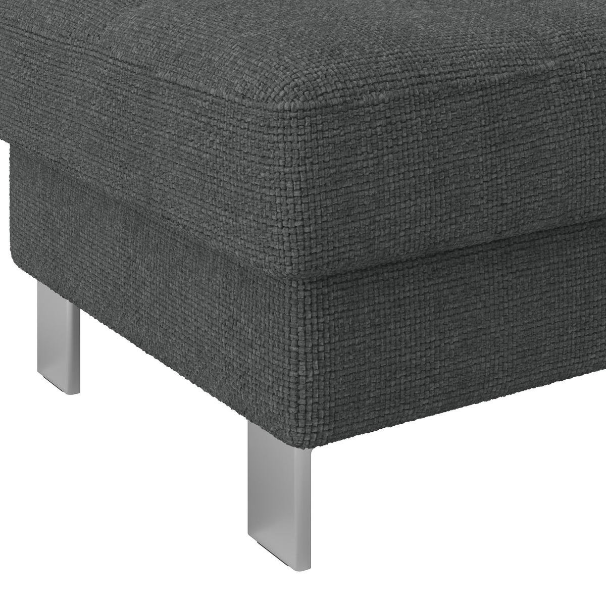 HOCKER Drell Anthrazit  - Anthrazit, MODERN, Textil/Metall (90/44/73cm) - MID.YOU