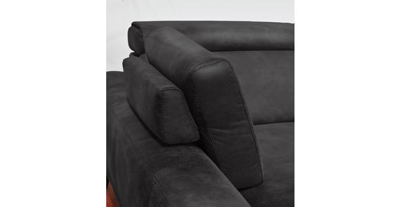 ECKSOFA in Mikrofaser Graphitfarben  - Schwarz/Graphitfarben, KONVENTIONELL, Textil/Metall (207/273cm) - Carryhome