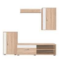 REGAL bijela, hrast Sonoma  drvni materijal  - bijela/siva, Design, drvni materijal/metal (150/35/190cm) - Ti'me