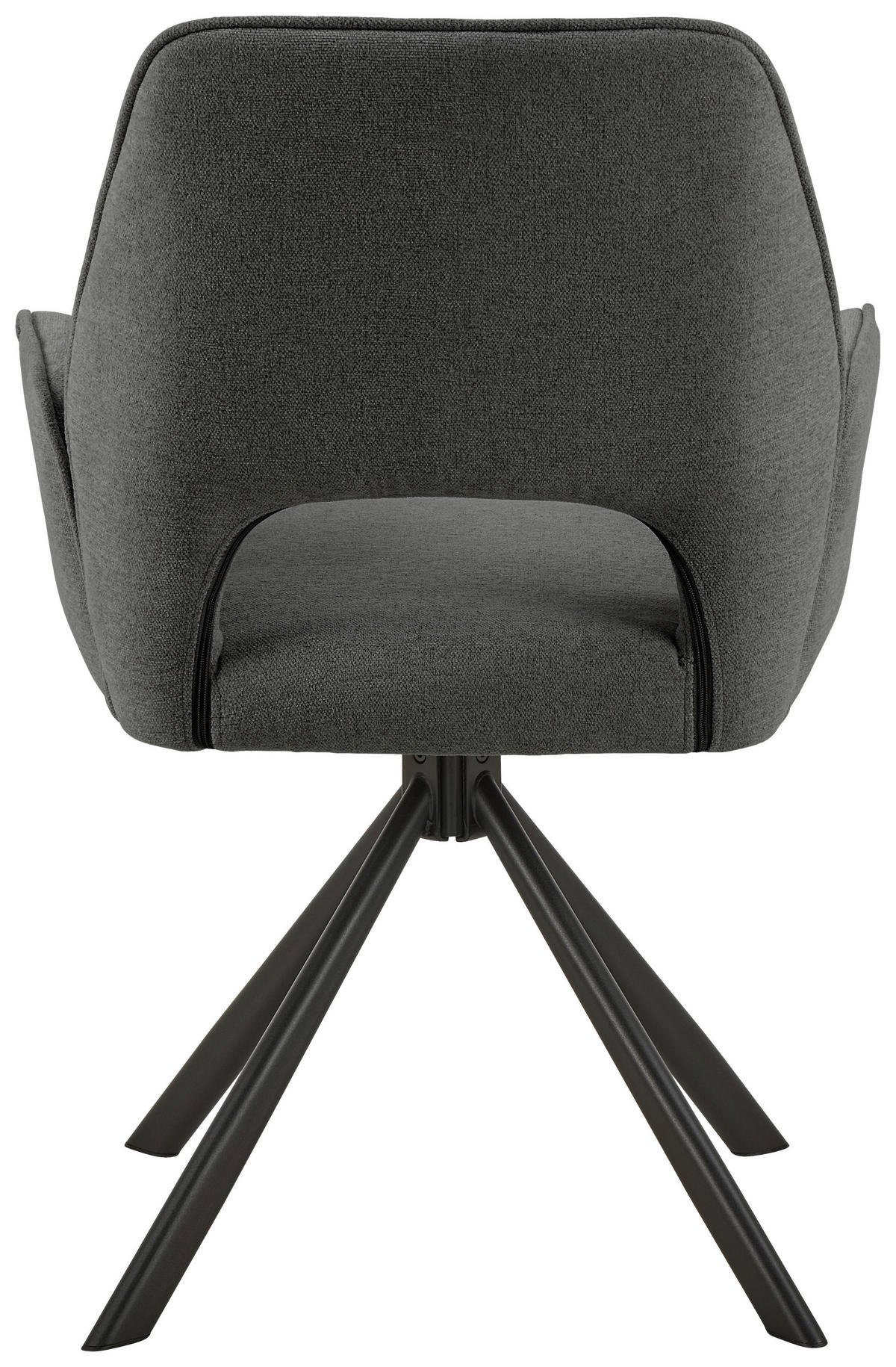 ARMLEHNSTUHL  in Stahl Flachgewebe  - Anthrazit/Schwarz, Design, Textil/Metall (60/85/63cm) - MID.YOU