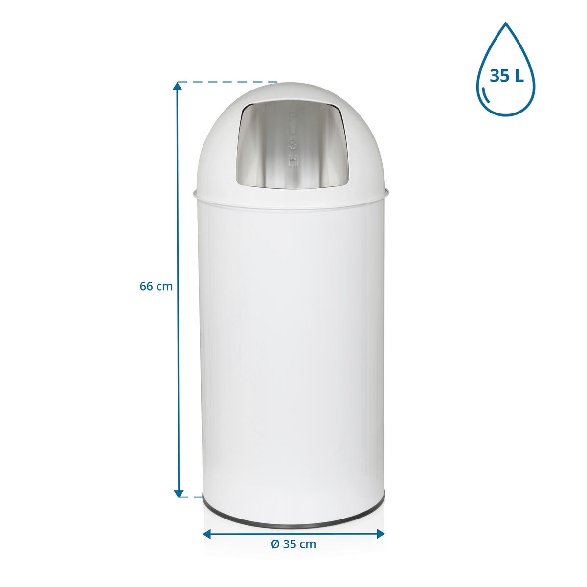 AVFALLSSAMLARE - vit/svart, Basics, metall/plast (30/66/30cm) - MID.YOU