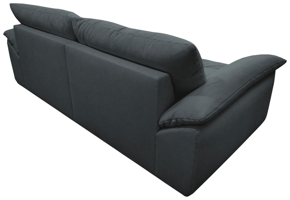 BIGSOFA Webstoff Dunkelgrau  - Dunkelgrau/Schwarz, KONVENTIONELL, Kunststoff/Textil (243/90,5/130cm) - Ambia Home