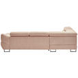 ECKSOFA in Webstoff Altrosa  - Schwarz/Altrosa, Design, Textil/Metall (235/280cm) - Hom`in