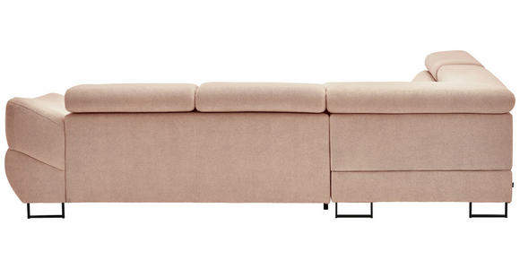 ECKSOFA in Webstoff Altrosa  - Schwarz/Altrosa, Design, Textil/Metall (235/280cm) - Hom`in