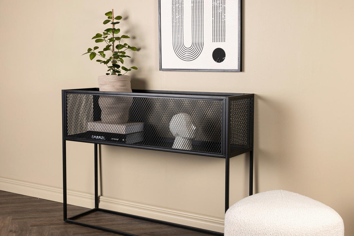 BÜCHERWAND Schwarz  - Schwarz, Design, Metall (110/80/30cm) - Livetastic