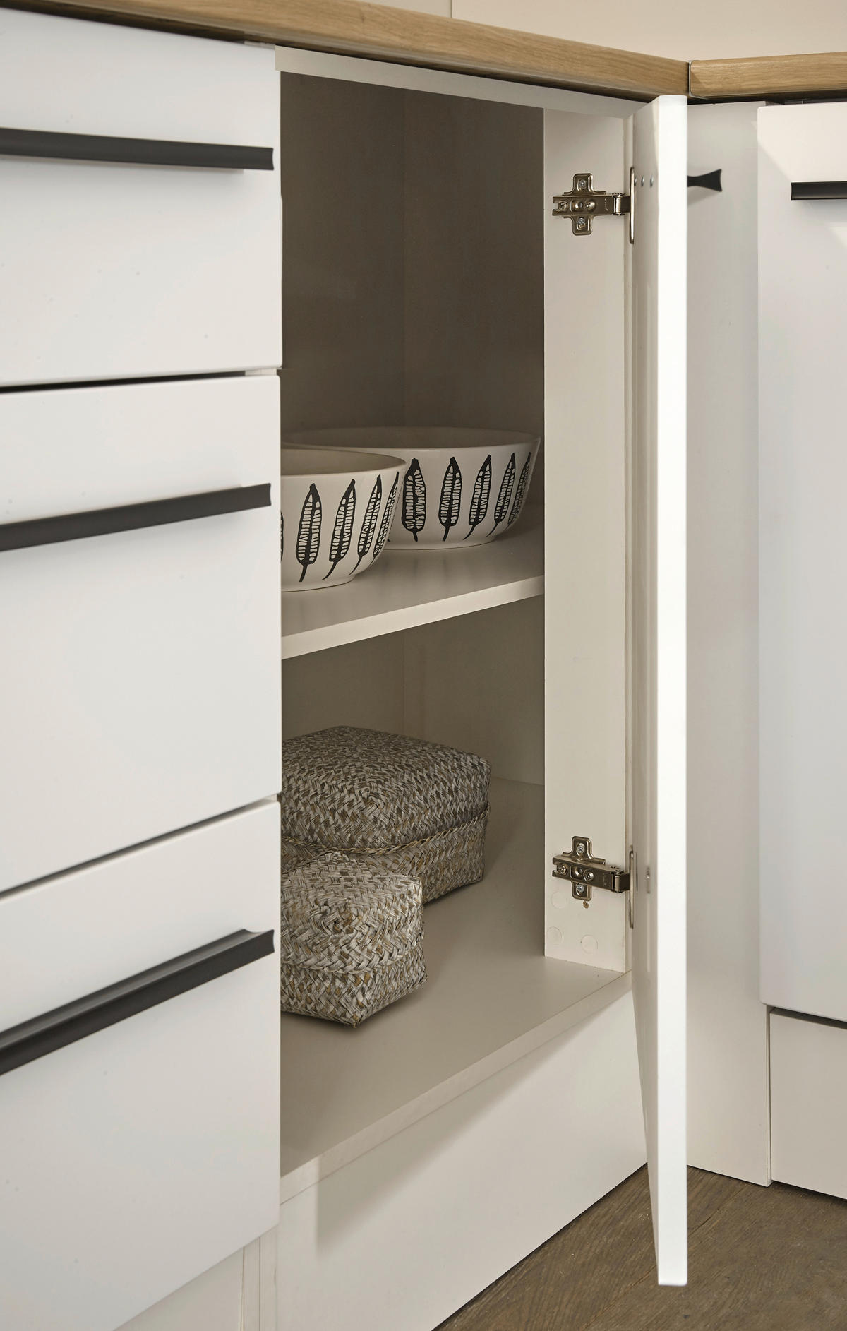 KÜCHENLEERBLOCK   in Weiß  - Weiß/Eiche Artisan, Basics, Holzwerkstoff/Kunststoff (320/200/60cm) - MID.YOU