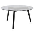 COUCHTISCH in Holz, Glas 90/90/45 cm  - Schwarz/Grau, Design, Glas/Holz (90/90/45cm) - Carryhome