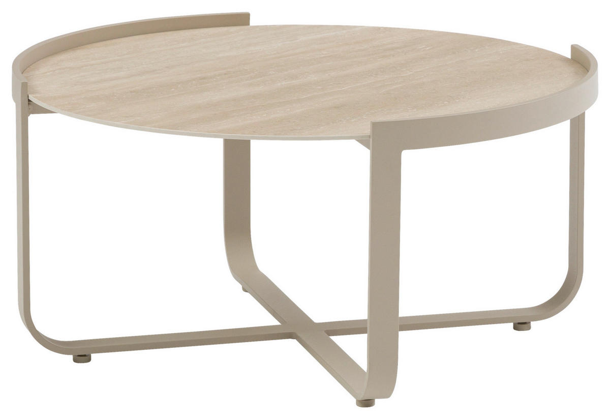 GARTEN-BEISTELLTISCHSET Holz, Metall, Keramik  - Mokka/Teakfarben, Design, Holz/Keramik (60-80/60-80/35,5-40,5cm) - Zebra 