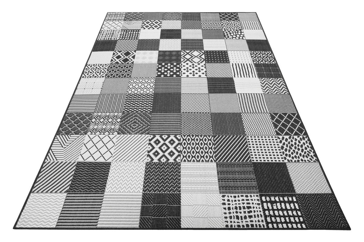 OUTDOORTEPPICH 120/170 cm Chester Schwarz, Weiß  - Schwarz/Weiß, KONVENTIONELL, Textil (120/170cm) - Esprit