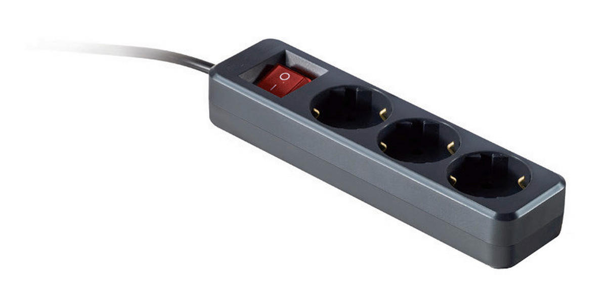 STECKDOSENLEISTE - Schwarz, Basics, Kunststoff/Metall (18,5/4,6/4cm) - Boxxx