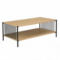 COUCHTISCH Holzwerkstoff 110/60/42 cm  - Schwarz/Braun, Design, Holzwerkstoff/Metall (110/60/42cm) - Livetastic