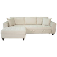 ECKSOFA MORITZ Creme Cord Zierkissen, Bettkasten  - Creme, Trend, Textil (155/265cm) - P & B
