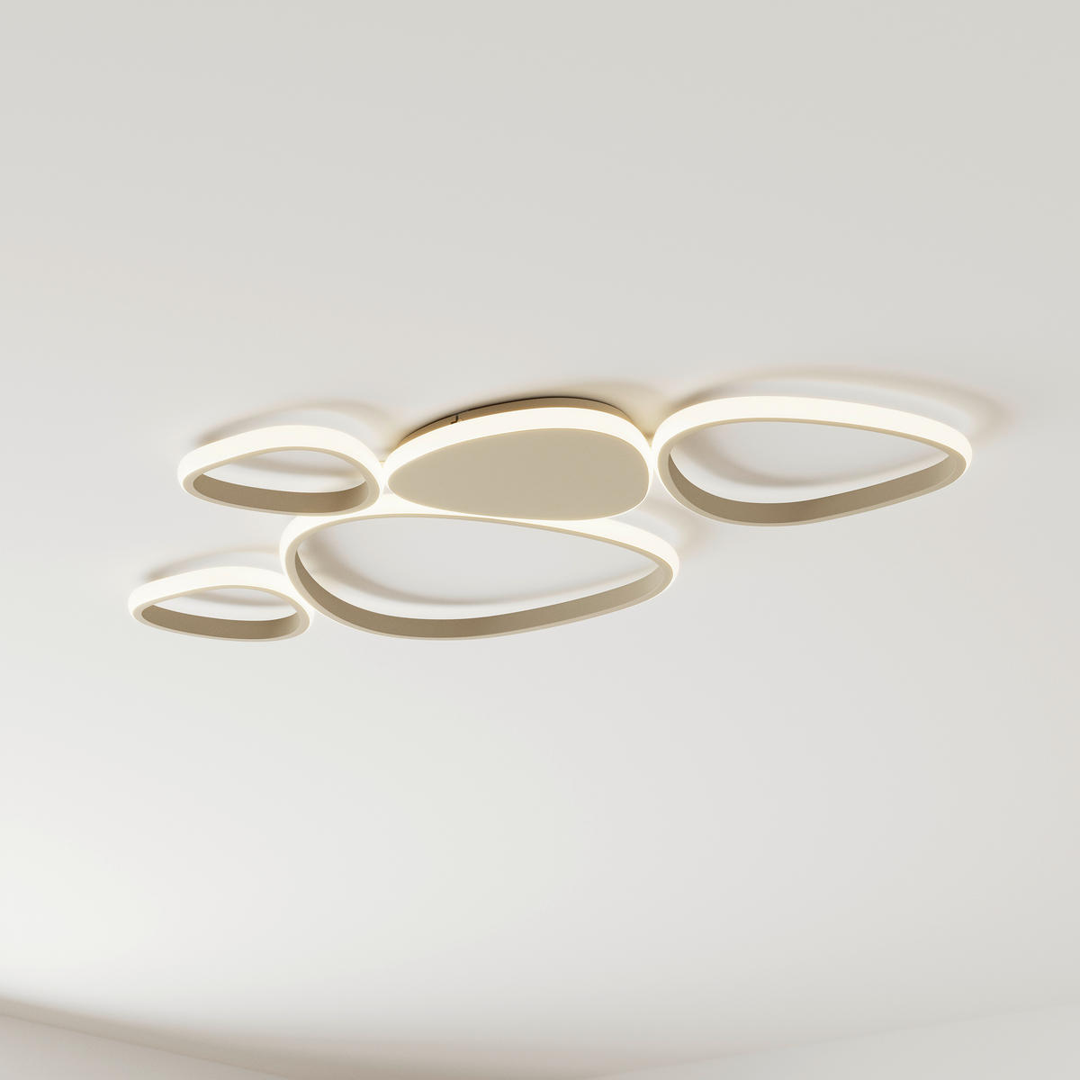 Plafonieră Cu Led 6,5 W     - nisipiu, Design, plastic/metal (90,5l) - Novel