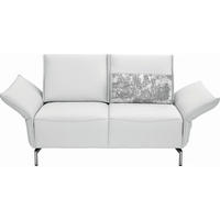 2-SITZER-SOFA Echtleder Weiß  - Weiß/Nickelfarben, Design, Leder/Metall (160/107/88cm) - Koinor