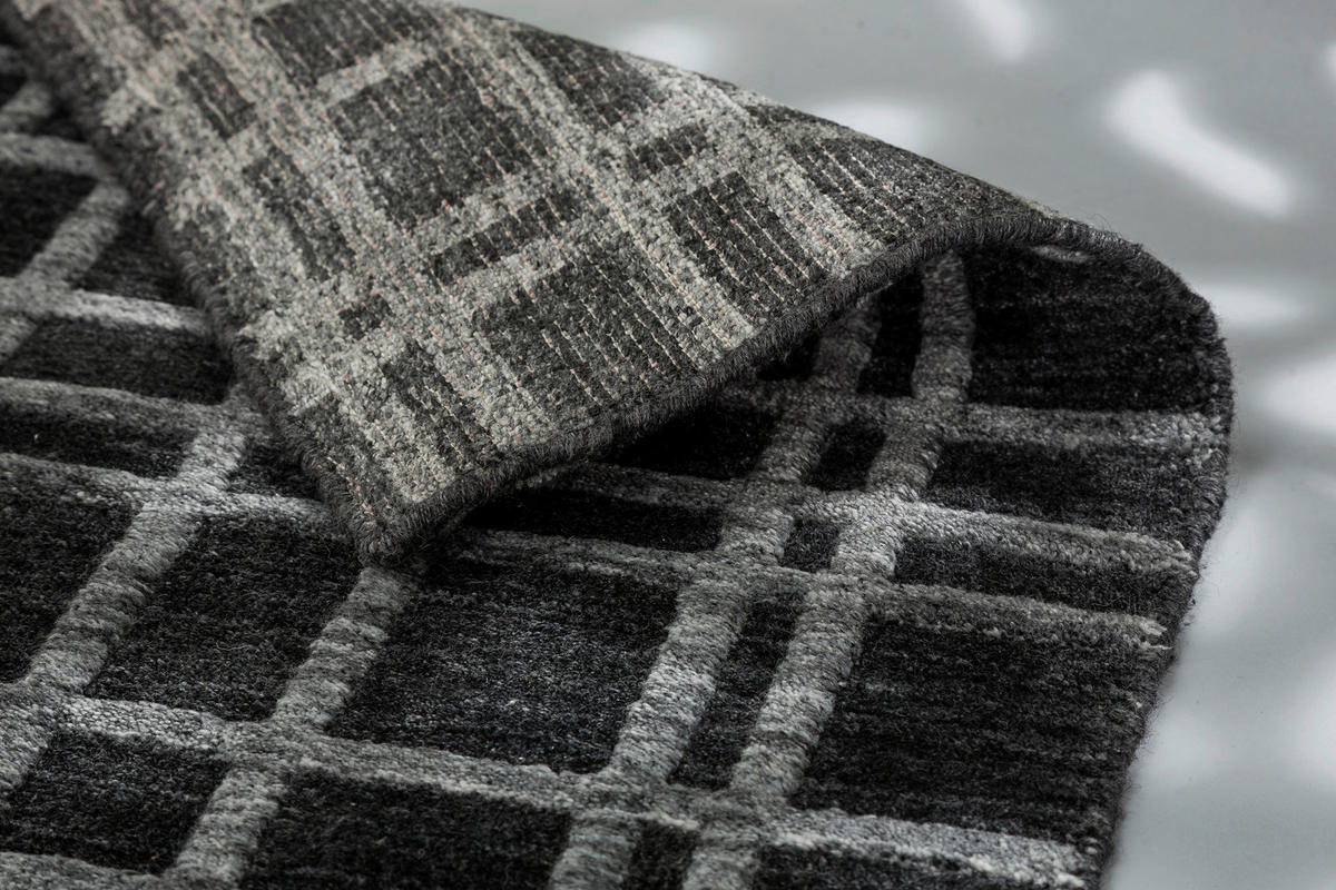 HANDWEBTEPPICH 140/200 cm Cosetta Anthrazit, Hellgrau  - Anthrazit/Hellgrau, KONVENTIONELL, Textil (140/200cm) - Schöner Wohnen