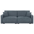 2-SITZER-SOFA  in Chenille Blau  - Blau/Schwarz, KONVENTIONELL, Kunststoff/Textil (233/90/110cm) - Carryhome