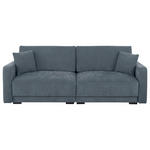 2-SITZER-SOFA in Chenille Blau  - Blau/Schwarz, KONVENTIONELL, Kunststoff/Textil (233/90/110cm) - Carryhome