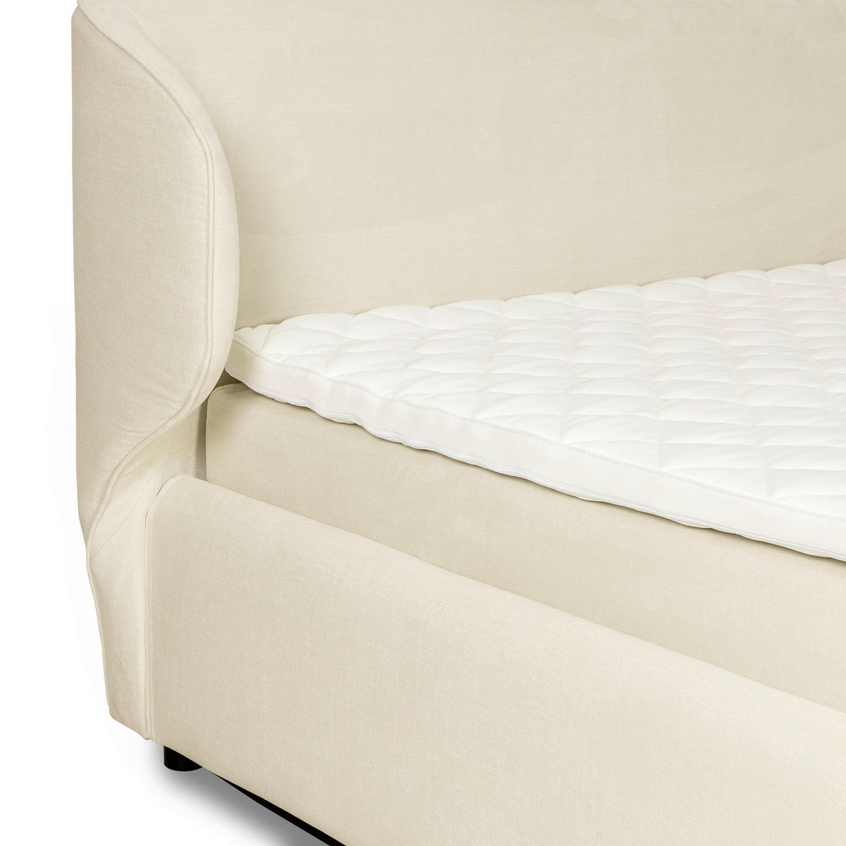 KONTINENTALSÄNG 160/200 cm  i beige  - beige/svart, Klassisk, metall/trä (160/200cm) - Niels Andersson