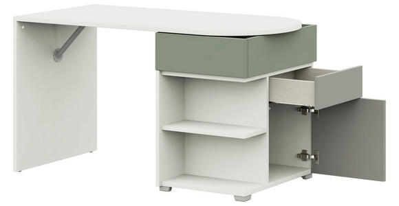JUGENDSCHREIBTISCH 140/60/72,5 cm - Salbeigrün/Weiß, KONVENTIONELL, Holzwerkstoff (140/60/72,5cm) - Cantus
