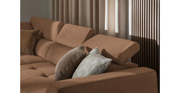 ECKSOFA in Struktur Rostfarben 205/284 cm - Rostfarben/Schwarz, Design, Kunststoff/Textil (205/284cm) - Xora