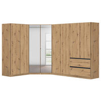 ECKKLEIDERSCHRANK 208/197/298 cm  - Chromfarben/Eiche Artisan, Modern, Holzwerkstoff (208/197/298cm) - Rauch Möbel