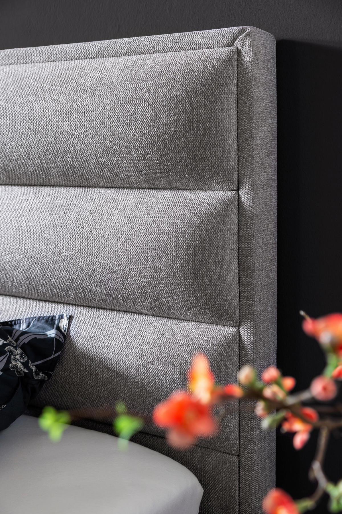 BOXSPRINGBETT 160/200 cm  in Hellgrau  - Hellgrau/Schwarz, Design, Textil/Metall (160/200cm) - Schöner Wohnen