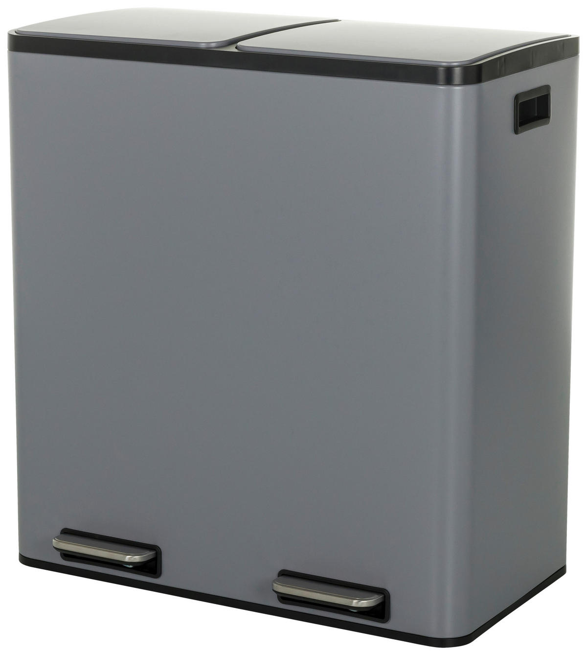 ABFALLSAMMLER 2x30 L  - Schwarz/Grau, MODERN, Kunststoff/Metall (58,5/62/32cm) - MID.YOU