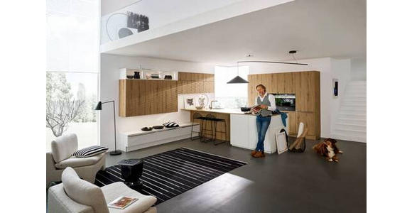 EINBAUKÜCHE - Eichefarben/Weiß, Design, Holzwerkstoff - Dieter Knoll