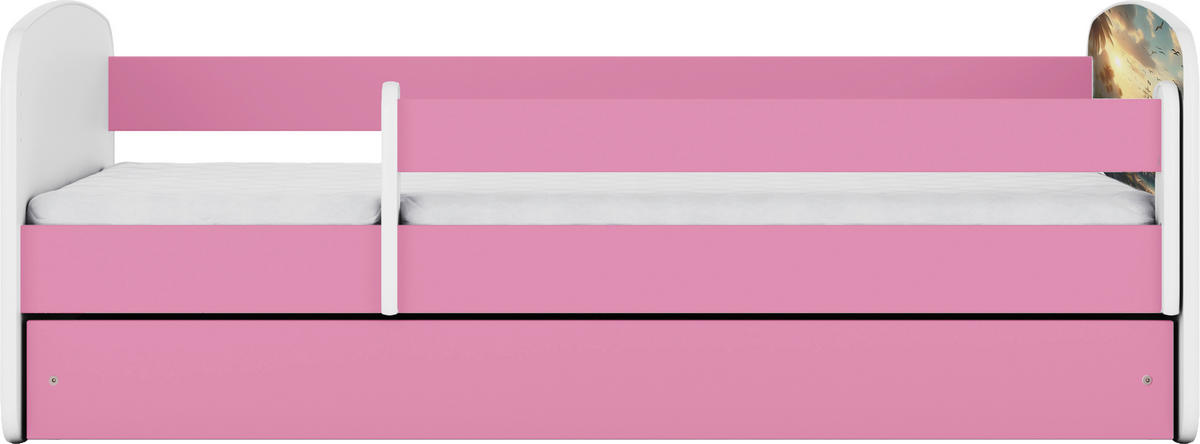KINDER-/JUNIORBETT - Pink/Birkefarben, MODERN, Holz/Holzwerkstoff (80/160cm) - MID.YOU