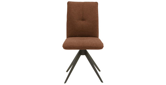 STUHL , Lederauswahl, Stoffauswahl, Typenauswahl, Gestellauswahl , Flachgewebe  - Rostfarben/Schwarz, Design, Textil/Metall (46/91/62cm) - Dieter Knoll