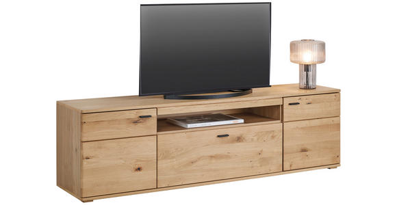TV-ELEMENT Eichefarben 195/56/44 cm - Eichefarben/Schwarz, Natur, Holz/Holzwerkstoff (195/56/44cm) - Hom`in