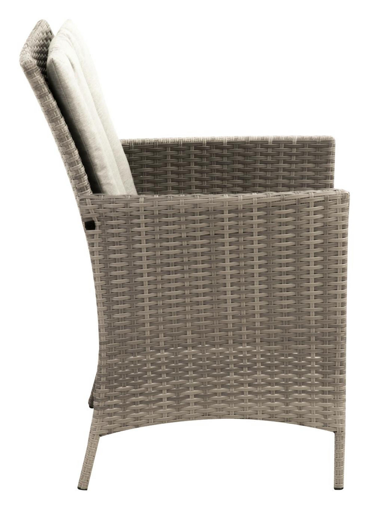 LOUNGEGARNITUR 11-teilig   140/68/80 cm Stahl  - Beige/Grau, MODERN, Kunststoff/Textil (140/68/80cm) - Gardenson