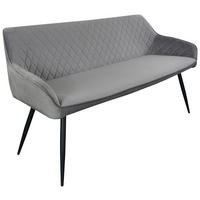 SITZBANK 163/83/63 cm Samt Grau, Schwarz  - Schwarz/Grau, Design, Textil/Metall (163/83/63cm) - Novel