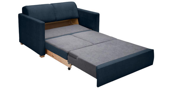 SCHLAFSOFA  in Flachgewebe Dunkelblau  - Buchefarben/Naturfarben, KONVENTIONELL, Holz/Textil (144/81/97,5cm) - Carryhome