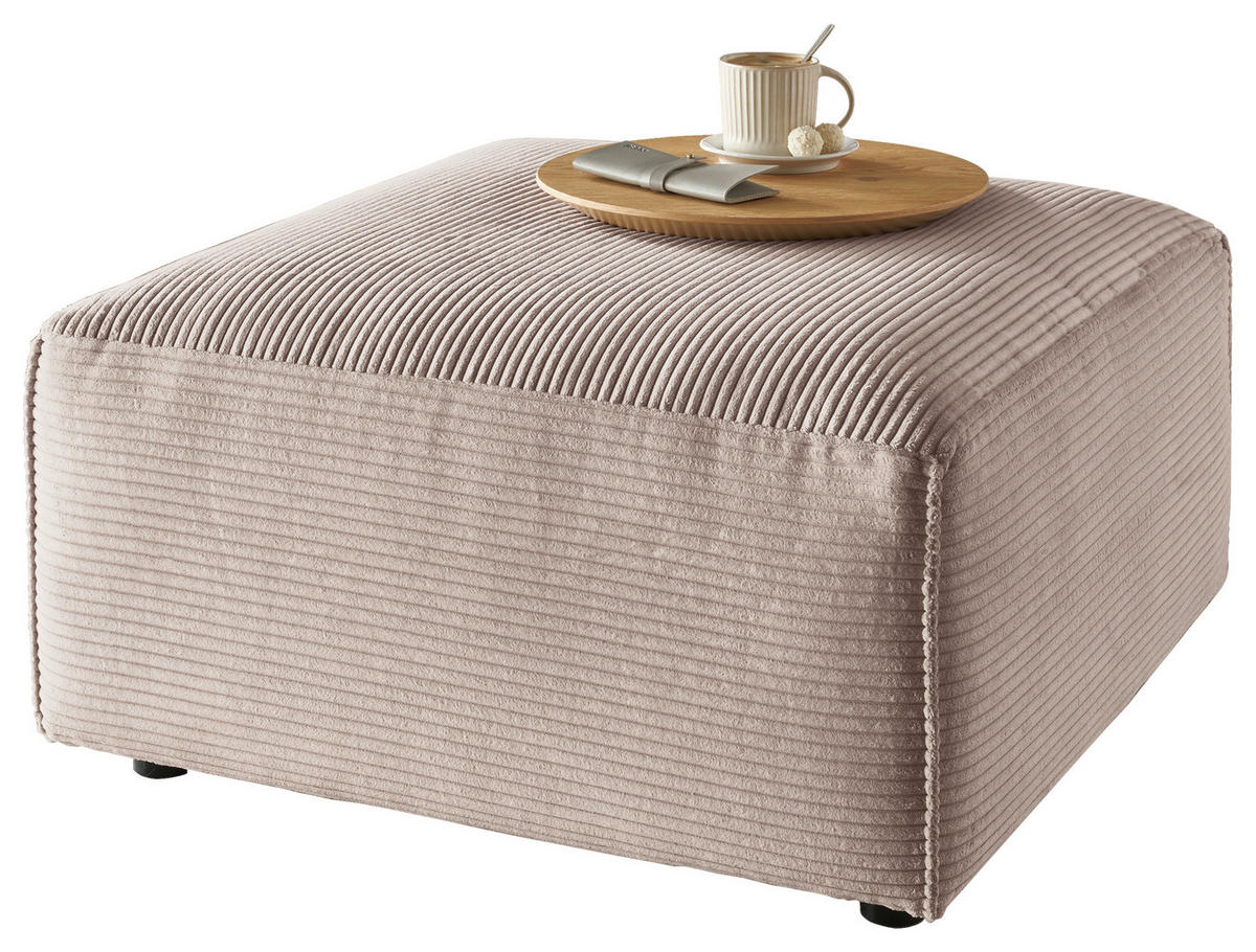 HOCKER in Textil Taupe  - Taupe/Schwarz, Design, Kunststoff/Textil (80/71/80cm) - Pure Home Lifestyle