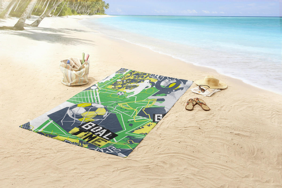 STRANDTUCH Good Morning Gelb, Grün, Multicolor 75/150 cm  - Gelb/Multicolor, Basics, Textil (75/150cm)
