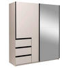 SCHIEBETÜRENSCHRANK 175/205/61,5 cm 2-türig Kaschmir  - Kaschmir/Schwarz, MODERN, Holzwerkstoff/Metall (175/205/61,5cm) - MID.YOU