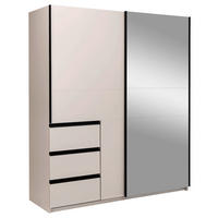 SCHIEBETÜRENSCHRANK 175/205/61,5 cm 2-türig Kaschmir  - Kaschmir/Schwarz, MODERN, Holzwerkstoff/Metall (175/205/61,5cm) - MID.YOU