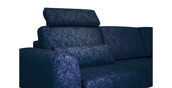 ECKSOFA Blau Struktur - Blau/Schwarz, Design, Textil/Metall (157/262cm) - Novel