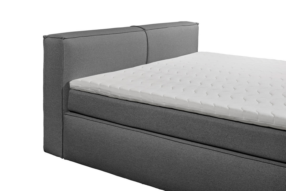FAMILIENBOXSPRINGBETT - Dunkelgrau/Schwarz, LIFESTYLE, Kunststoff/Textil (240/200cm) - Esposa