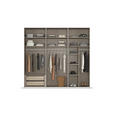 SCHWEBETÜRENSCHRANK 242/223/68 cm 3-türig Weiß, Champagner  - Champagner/Weiß, KONVENTIONELL, Glas/Holzwerkstoff (242/223/68cm) - Novel
