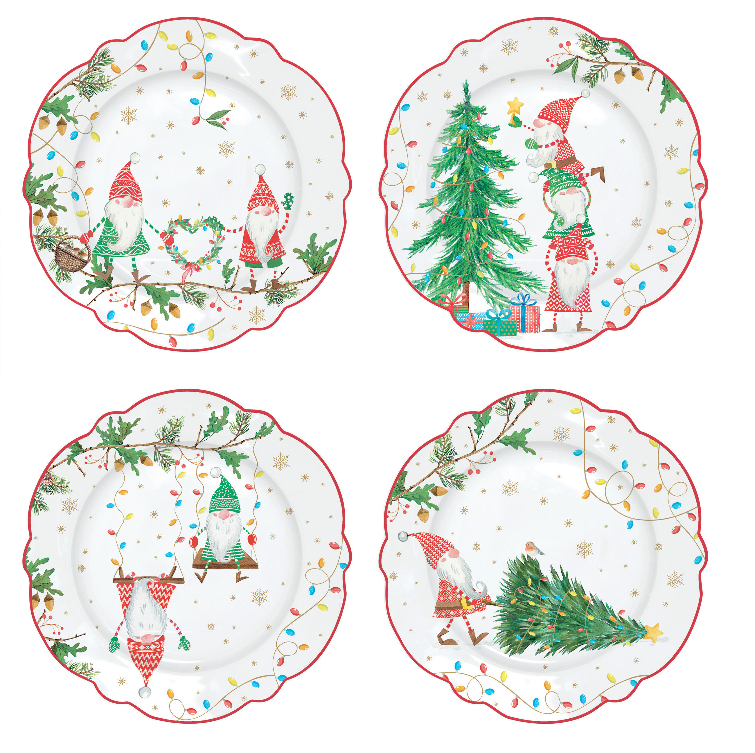 DESSZERTES TÁNYÉR 20 cm  - piros/fehér, Basics, kerámia (20cm)